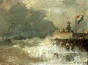 Andreas Achenbach Sturm an der Kuste oil painting artist